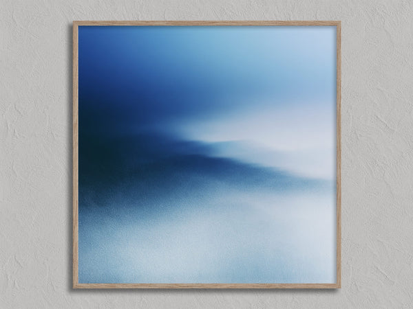 Blue Meridian shown in an oak frame without a border or mount.
