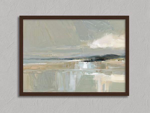 Pale Estuary shown in a walnut frame without a border or mount.