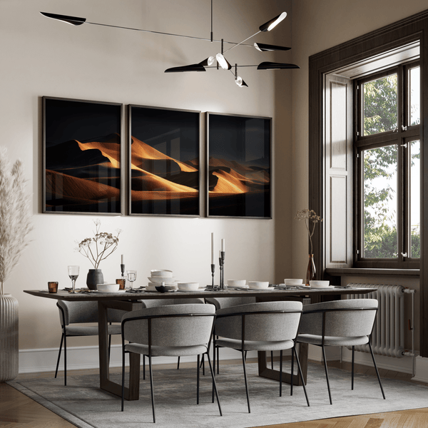Desert Serenity captures golden dunes at sunset — a wall art print bringing timeless desert beauty and tranquillity into your space.