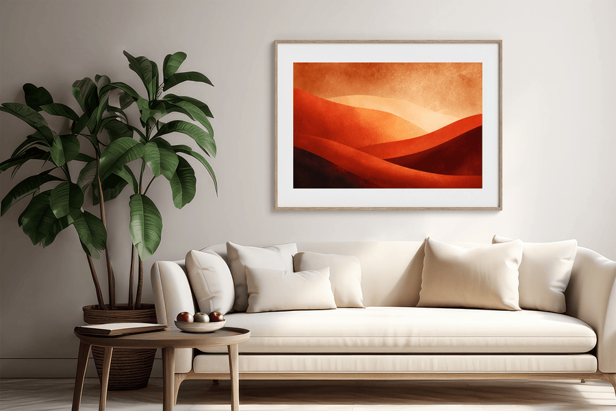 Desert Warmth – minimalistischer Wüsten-Kunstdruck