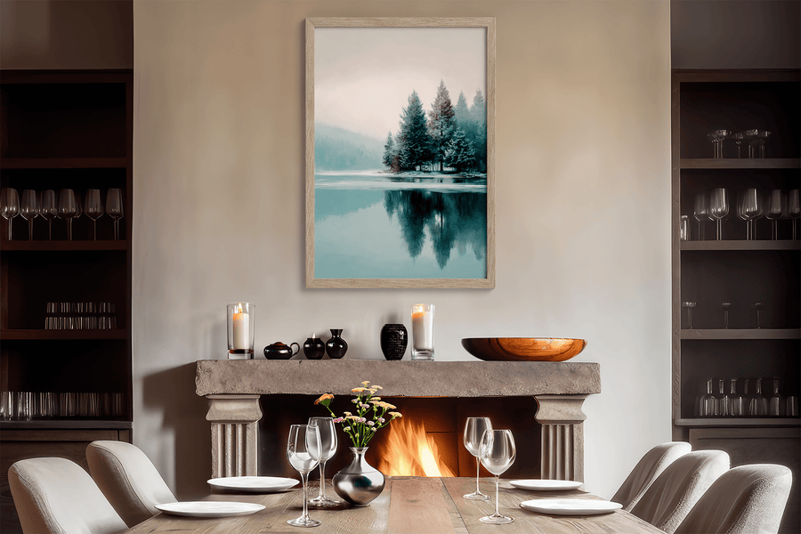 Winter Shoreline – Winter Lake Wall Art Print