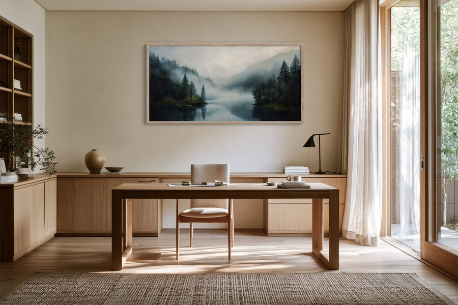 Forest Hush – Tirage d’art de lac forestier brumeux