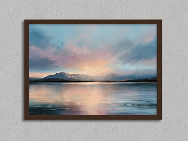 Evening Over the Range shown in a walnut frame without a border or mount.