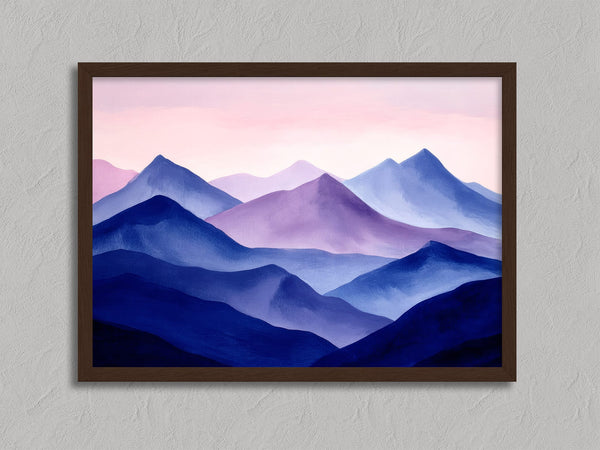 Violet Ranges shown in a walnut frame without a border or mount.
