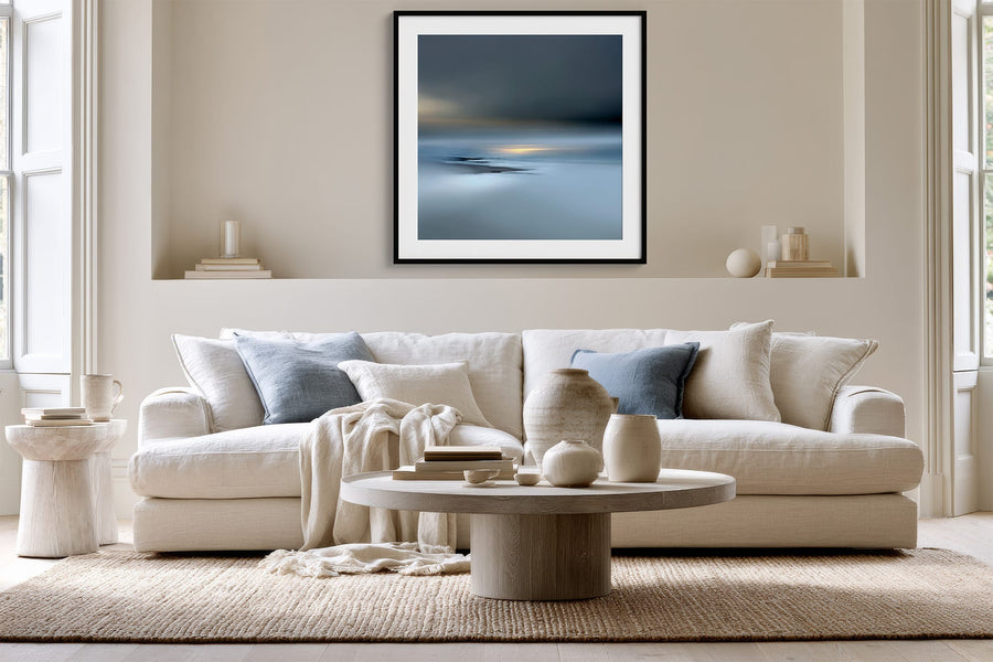 Low Tide Light – Blue Coastal Wall Art Print