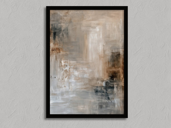 Quiet Layers II shown in a black frame without a border or mount.