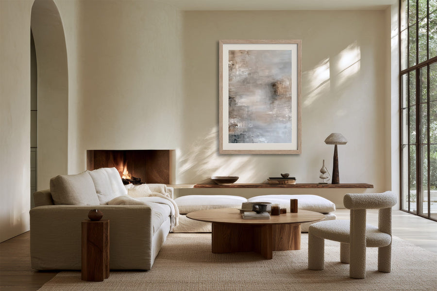 Quiet Layers I – Textured Abstract Wall Art Print