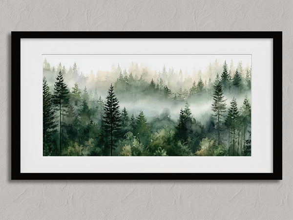 Greenwood Haze shown in a black frame with a white border or mount.