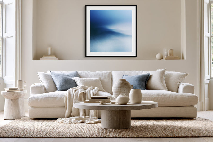 Blue Meridian – Stampa astratta blu per parete