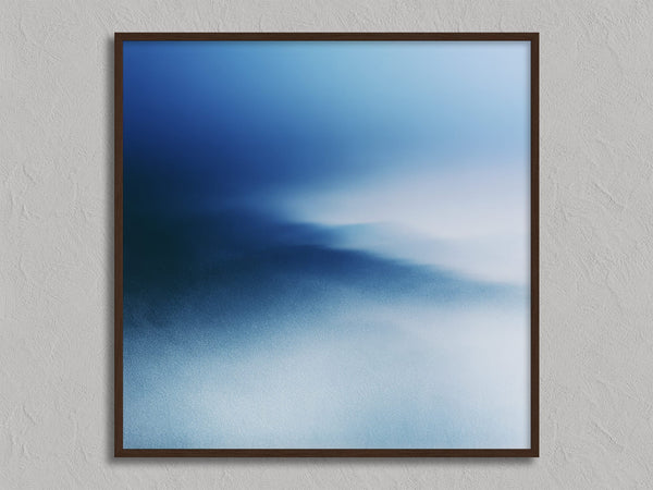 Blue Meridian shown in a walnut frame without a border or mount.