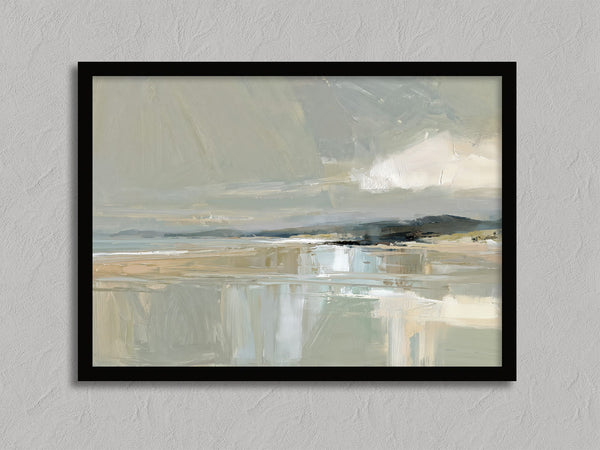 Pale Estuary shown in a black frame without a border or mount.