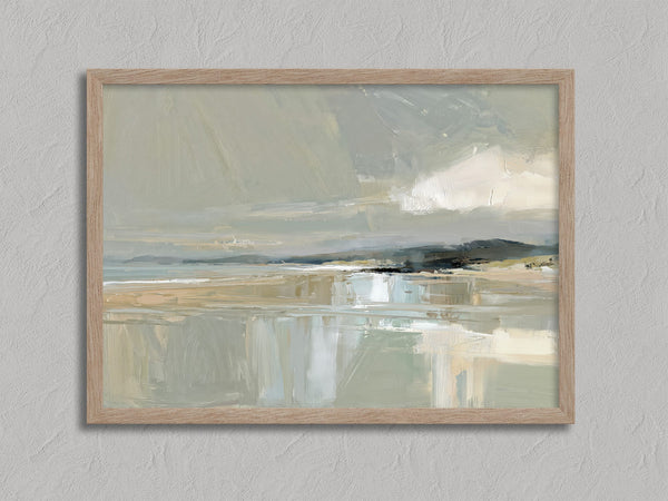 Pale Estuary shown in an oak frame without a border or mount.