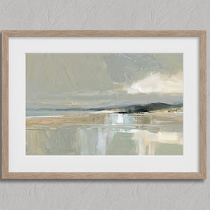 Pale Estuary shown in an oak frame with a white border or mount.