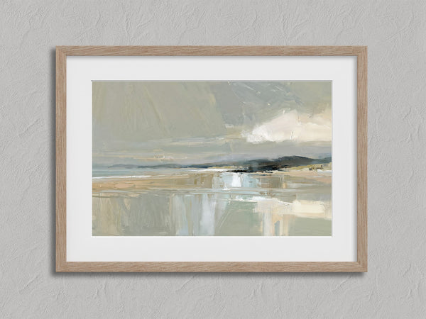 Pale Estuary shown in an oak frame with a white border or mount.