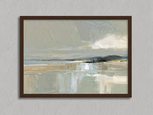 Pale Estuary shown in a walnut frame without a border or mount.