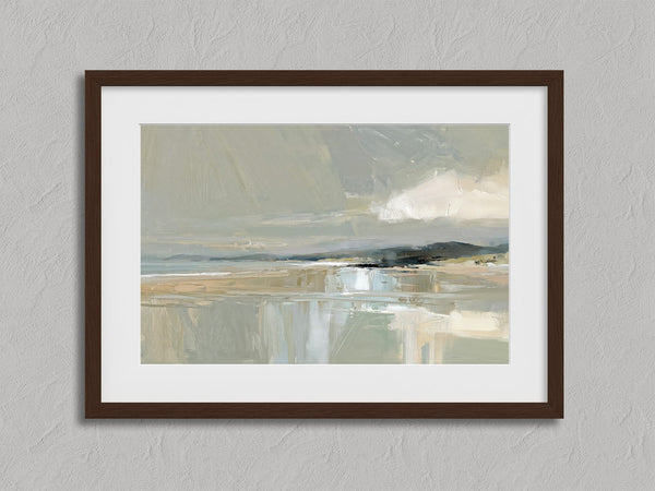 Pale Estuary shown in a walnut frame with a white border or mount.