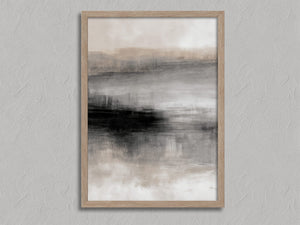 Still Horizon shown in an oak frame without a border or mount.