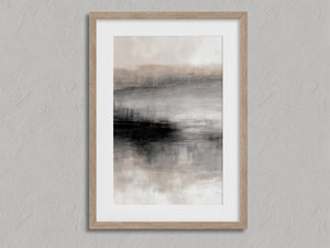 Still Horizon shown in an oak frame with a white border or mount.