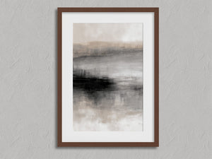 Still Horizon shown in a walnut frame with a white border or mount.