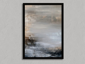 Quiet Layers III shown in a black frame without a border or mount.