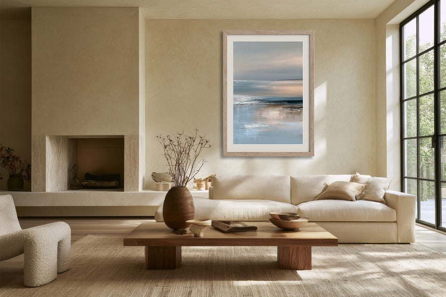 Shoreline Light – Lámina de arte mural con paisaje marino abstracto