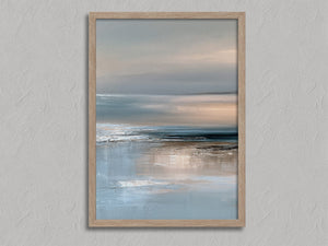 Shoreline Light shown in an oak frame without a border or mount.