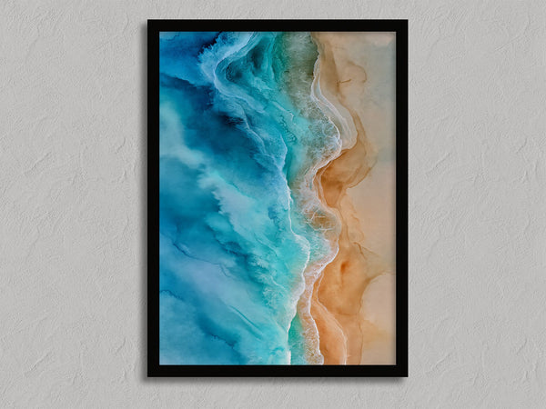 Tidal Edge shown in a black frame without a border or mount.
