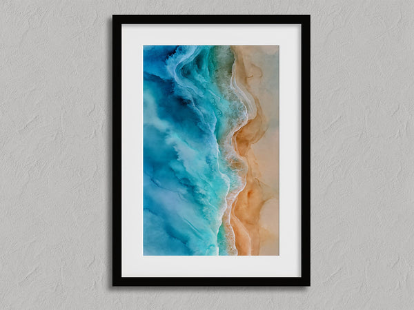 Tidal Edge shown in a black frame with a white border or mount.