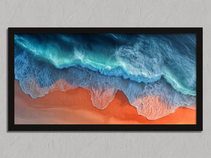 Ember Shore shown in a black frame without a border or mount.