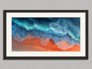 Ember Shore shown in a black frame with a white border or mount.