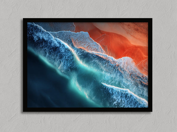 Ember Tide shown in a black frame without a border or mount.