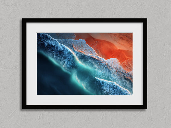 Ember Tide shown in a black frame with a white border or mount.