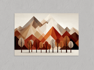 Autumn Range – Abstract Autumn Landscape Print, unframed print with no border