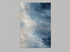 Blue Current – Abstract Blue Wall Art Print, unframed print with no border