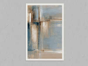 Blue Foundations II – Blue Abstract Wall Art Print, unframed print with a white border