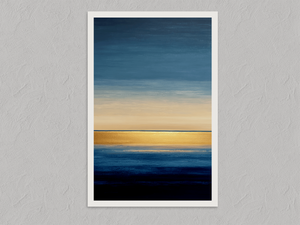 Daybreak Horizon – Abstract Seascape Wall Art Print, unframed print with a white border