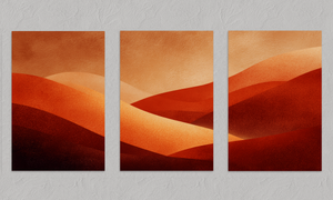 Desert Warmth – Desert Sunset Triptych Wall Art, unframed print with no border