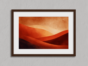 Framed minimalist desert sunset print by Atelier Lumin