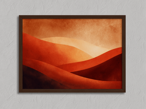 Framed minimalist desert sunset print by Atelier Lumin