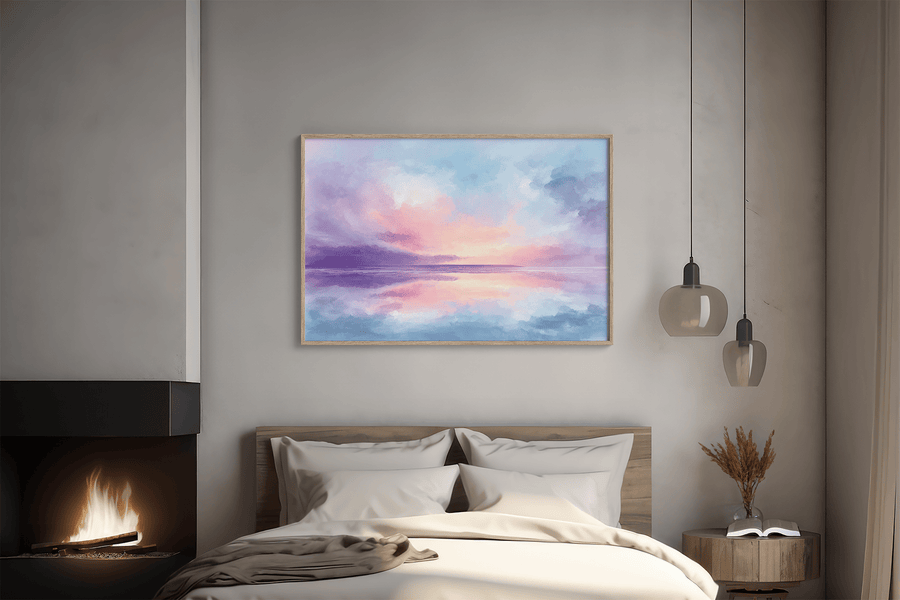 Dreamlight Horizon – Lámina de arte mural abstracto en tonos pastel