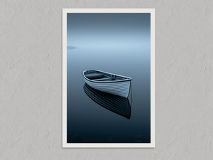 Drift Afloat – Rowboat Wall Art Print, unframed print with a white border