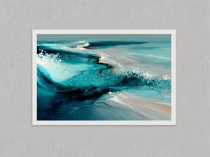 Ebb & Flow – Abstract Ocean Wall Art Print, unframed print with a white border