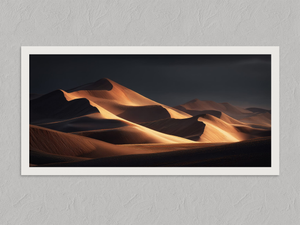 Ember Dunes – Desert Landscape Wall Art Print, unframed print with a white border