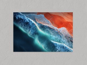 Ember Tide – Aerial Coastal Wall Art Print, unframed print with no border