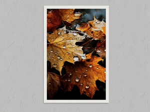 Ephemeral Fall – Autumn Maple Leaves Wall Art, unframed print with a white border