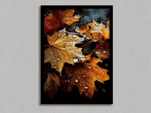 Framed autumn maple leaf print by Atelier Lumin