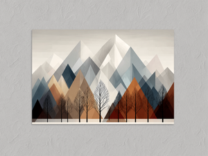 Frosted Range – Minimalist Winter Mountain Wall Art Print, unframed print with no border