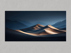 Gilded Silence – Desert Landscape Wall Art Print, unframed print with no border