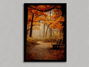 Framed golden woodland forest wall art print by Atelier Lumin