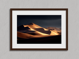 Framed golden desert dunes print by Atelier Lumin